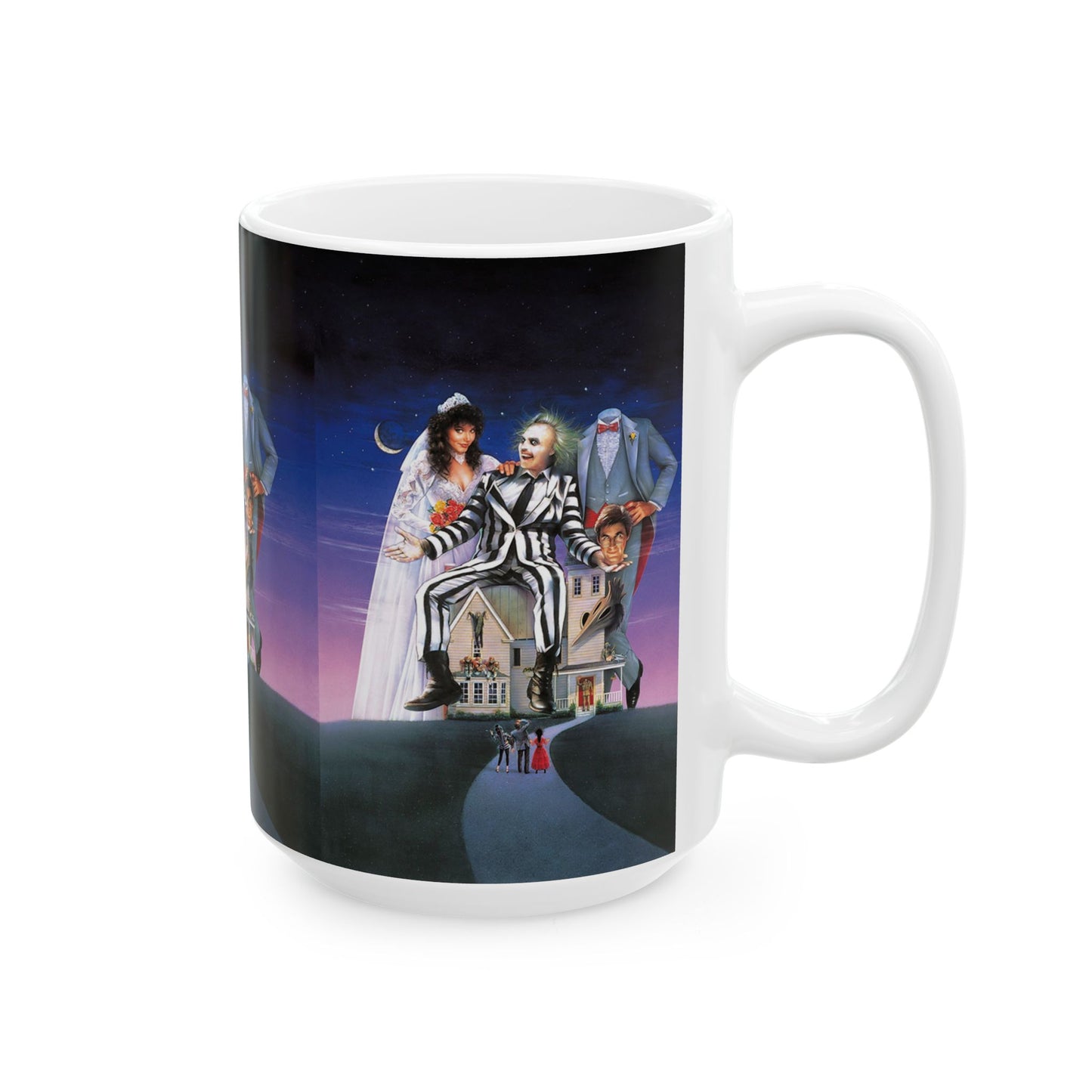 Beetlejuice-Themed Ceramic Mug, Halloween Coffee Cup, Gift for Movie Lovers, Fun Drinkware for Parties, 11oz or 15oz