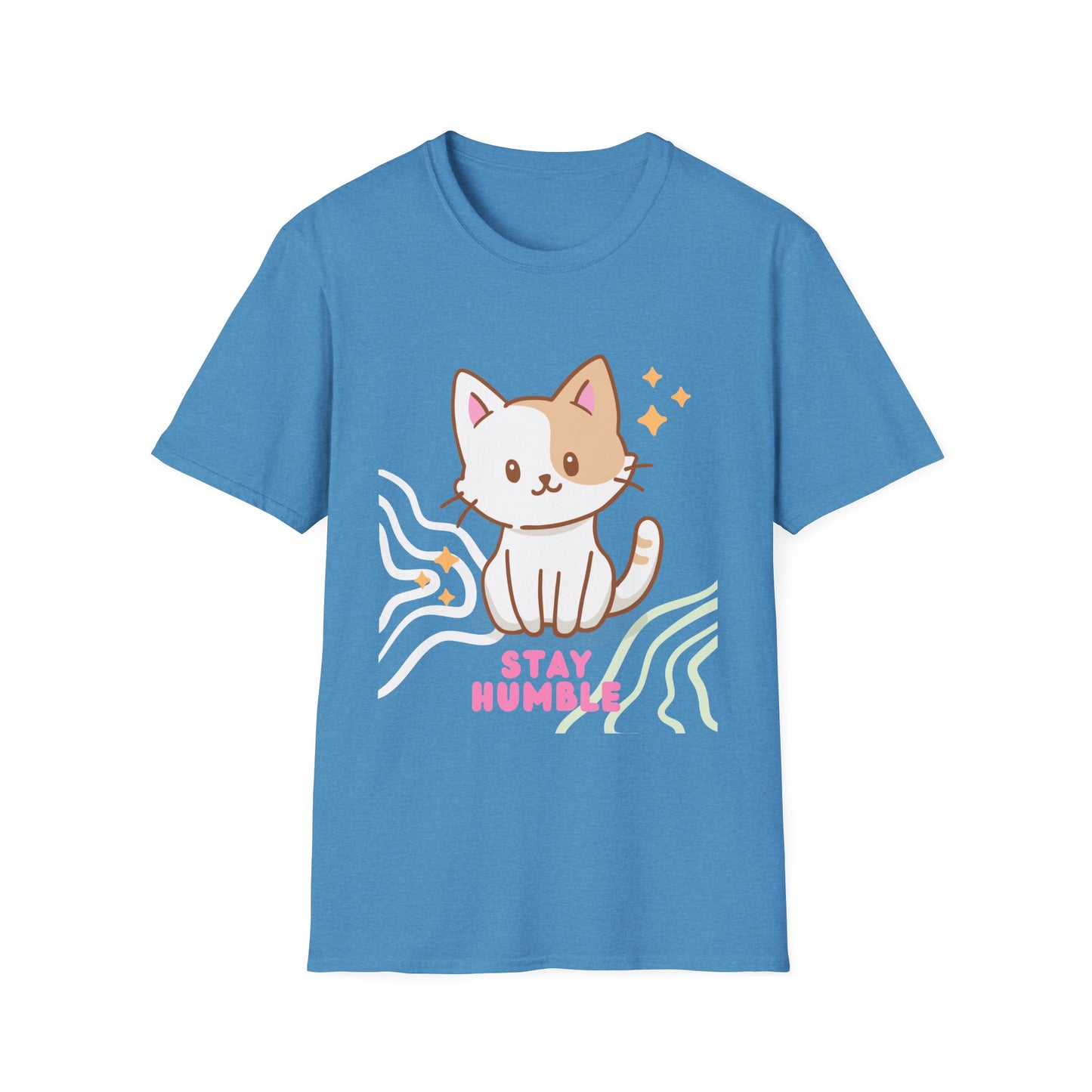 Cute Cat Stay Humble T-Shirt, Unisex Tee, Cat Lover Gift, Funny Pet Shirt, Gifts for Kids & Adults, Everyday Style