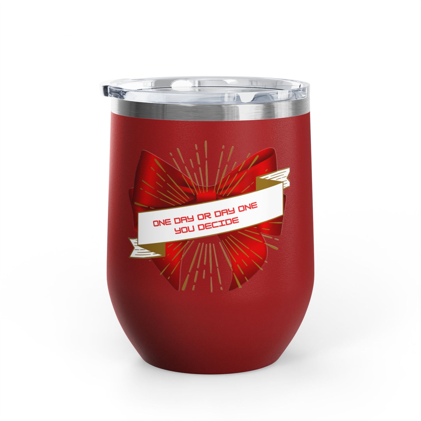 Stylish Wine Tumbler, 12oz - Perfect Gift for Wine Lovers, Celebrations, Birthday, Parties, Stylish Drinkware, One Day or Day One