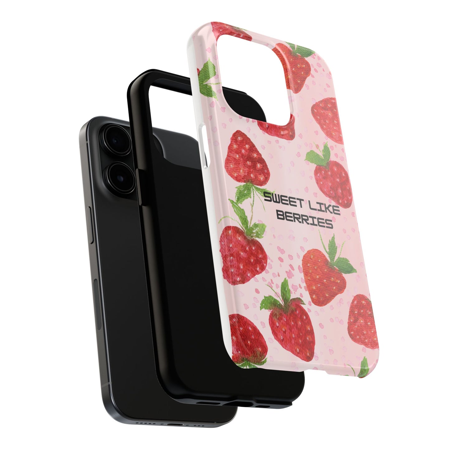 Sweet Like Berries Phone Case, Cute Tough Phone Cases, Berry Pattern Phone Cover, Berry Aesthetic Accessories, Gift for Berry Lovers