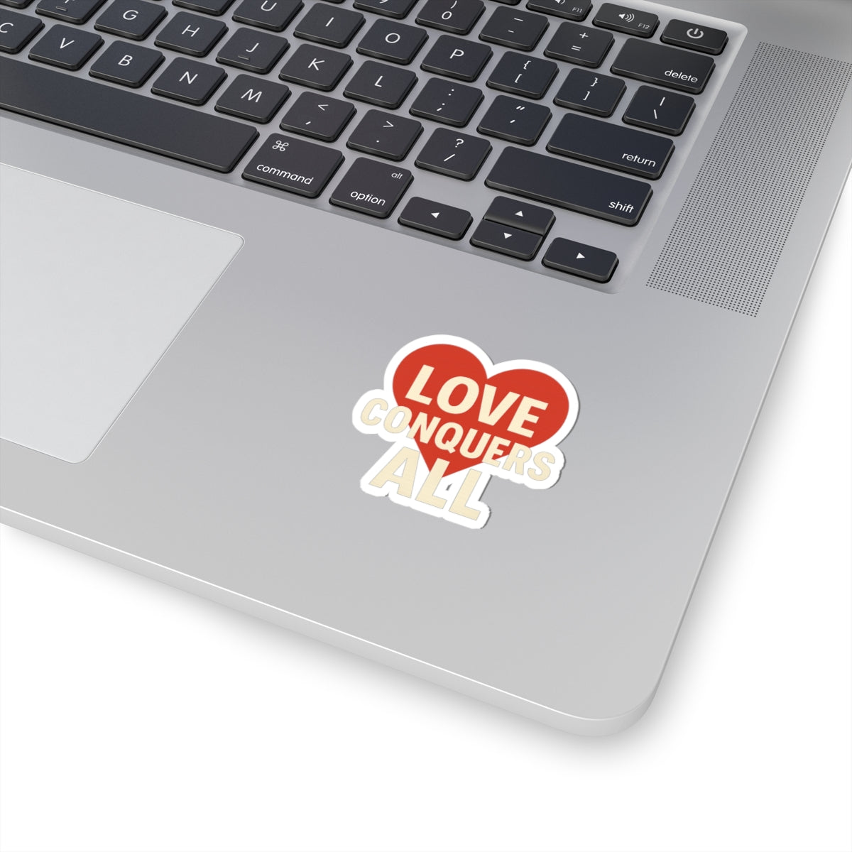 Love Conquer All Stickers, Romantic Decal, Valentine's Gift, Heart Symbol Art, Laptop Decoration