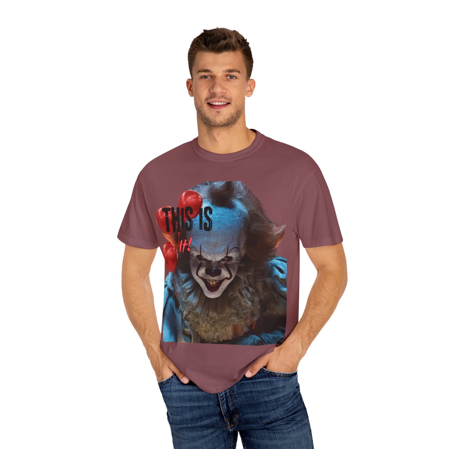 Creepy Clown Graphic Tee - Perfect for Halloween, Horror Movie Lovers, Unisex Gift, Casual Wear, Spooky Events