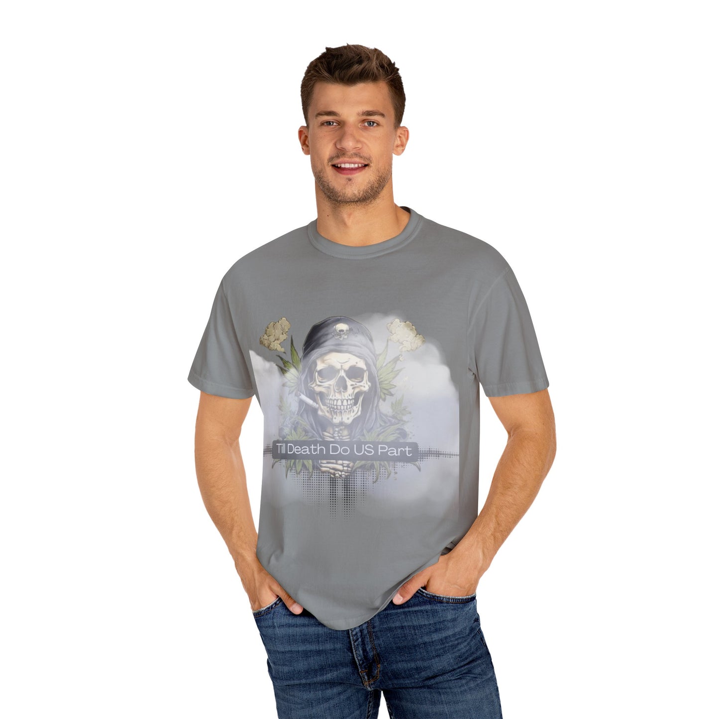 Unisex Garment-Dyed T-Shirt, "Till Death Do Us Part" Tee, Gothic Shirt, Casual Wear, Gift for Couples, Fashion Statement, Comfortable Tee