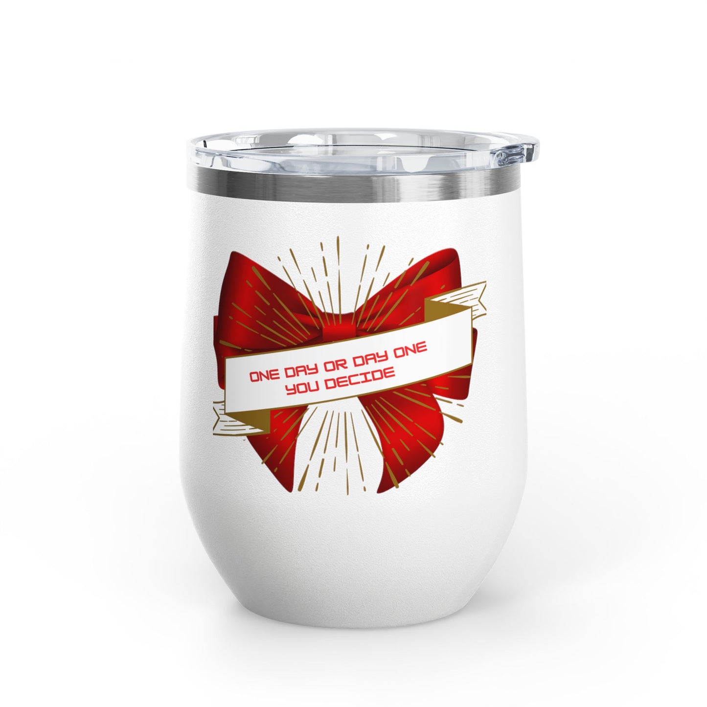 Stylish Wine Tumbler, 12oz - Perfect Gift for Wine Lovers, Celebrations, Birthday, Parties, Stylish Drinkware, One Day or Day One