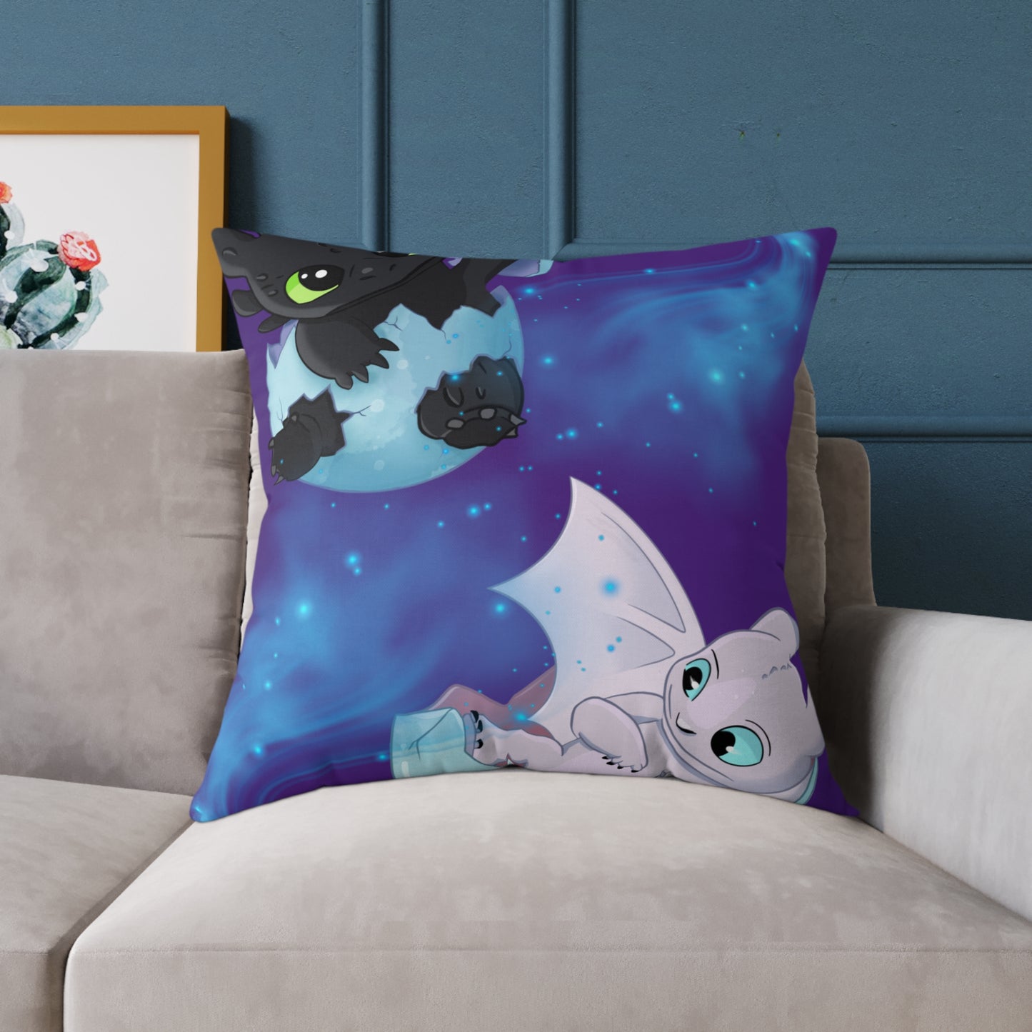 Cute Dragon Themed Decorative Pillow, Kids Room Decor, Fantasy Home Accent, Cozy Throw Pillow, Gift for Dragon Lovers and Fans