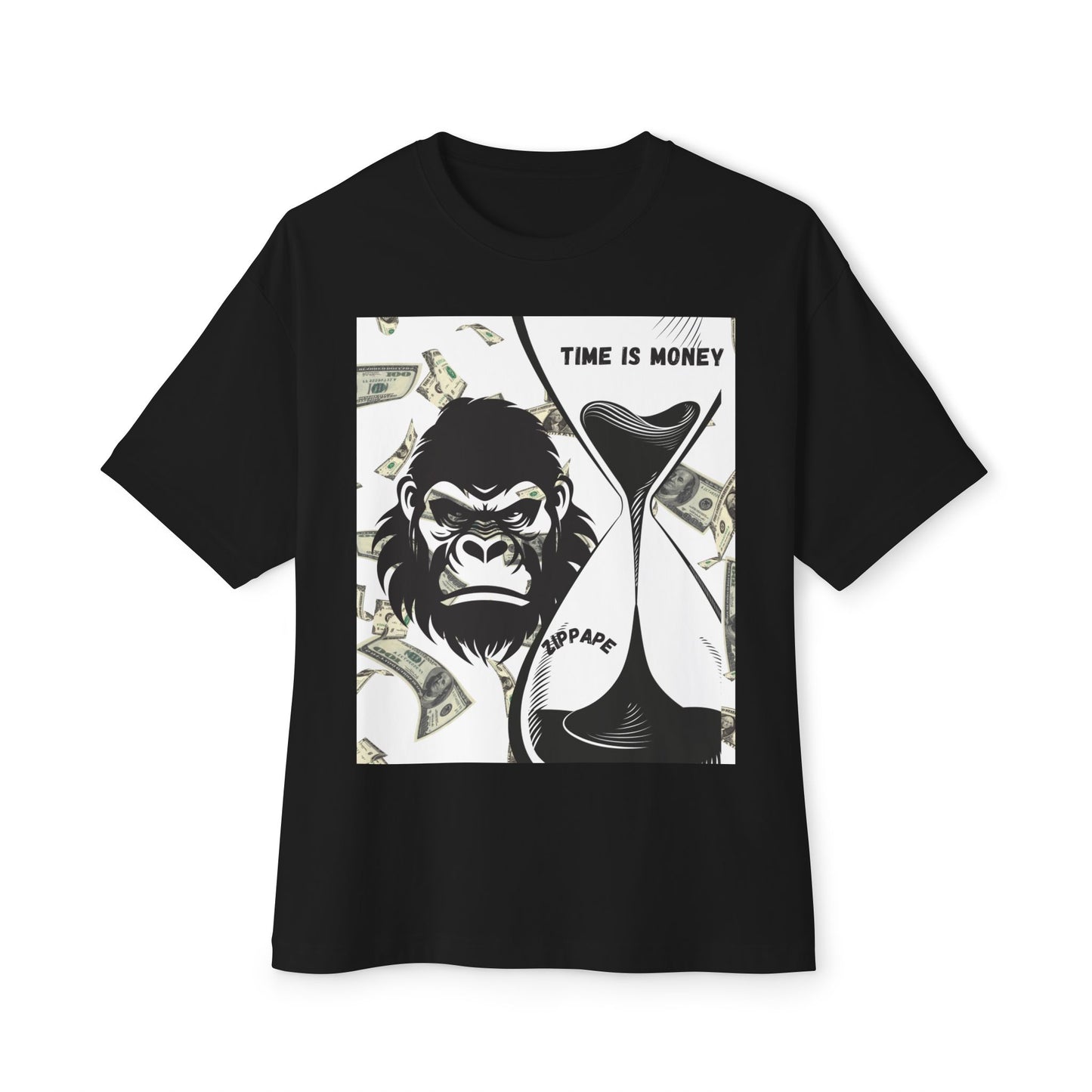 Trendy Gorilla Graphic Tee, Unisex Boxy Shirt for Casual Style, Time is Money Tee, Perfect Gift for Friends, Statement Streetwear