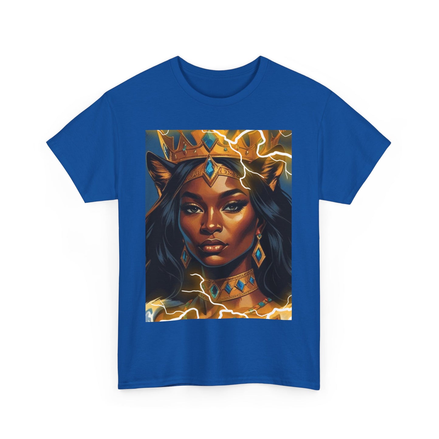 Empowered Queen Graphic Tee, Unisex Heavy Cotton Tee, Bold Women's Apparel, Unique Gift Idea, Art-Inspired T-Shirt, Everyday Wear
