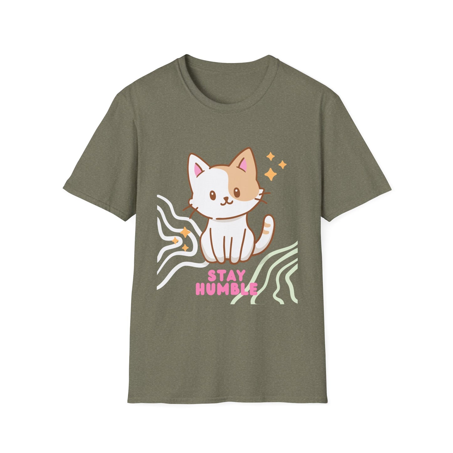 Cute Cat Stay Humble T-Shirt, Unisex Tee, Cat Lover Gift, Funny Pet Shirt, Gifts for Kids & Adults, Everyday Style