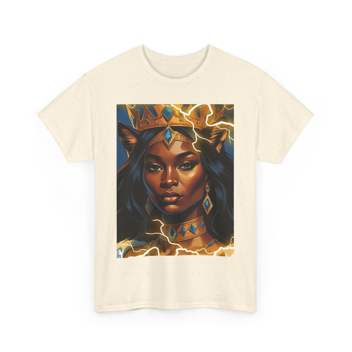 Empowered Queen Graphic Tee, Unisex Heavy Cotton Tee, Bold Women's Apparel, Unique Gift Idea, Art-Inspired T-Shirt, Everyday Wear