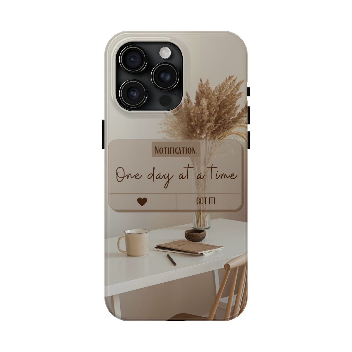 Motivational Tough Phone Cases - One Day at a Time, Durable Cases for Daily Inspiration, Gift for Students and Professionals