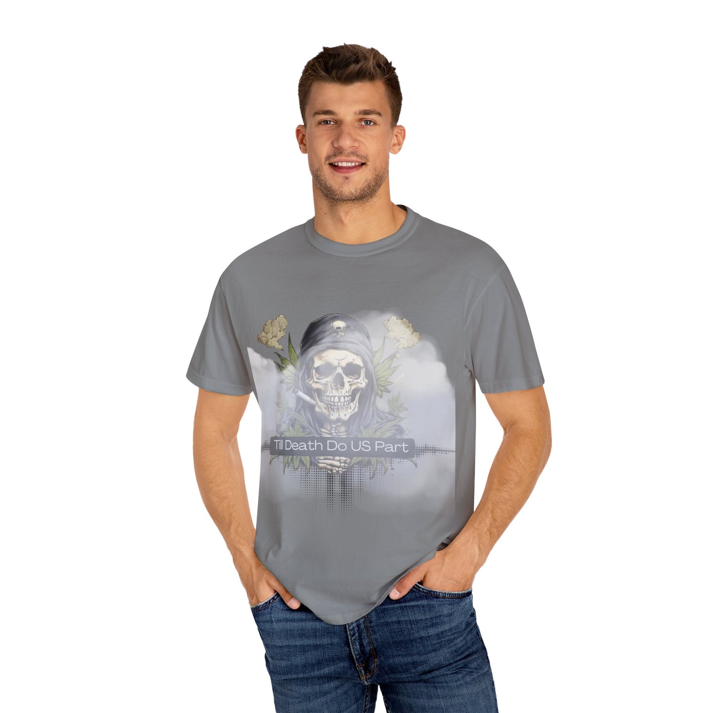 Unisex Garment-Dyed T-Shirt, "Till Death Do Us Part" Tee, Gothic Shirt, Casual Wear, Gift for Couples, Fashion Statement, Comfortable Tee
