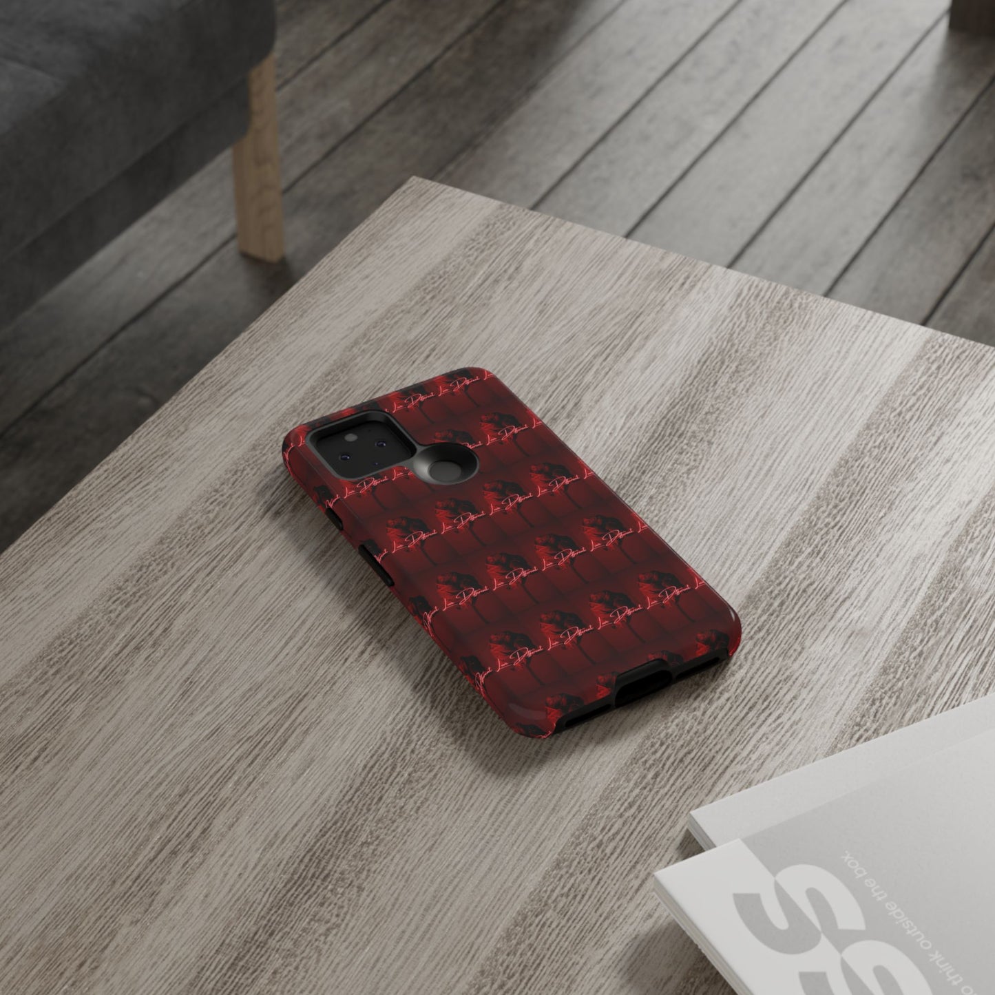Red Patterned Phone Case | Tough Cases for Stylish Protection, Trendy Cell Cover, Unique Gifts for Tech Lovers, Modern Design