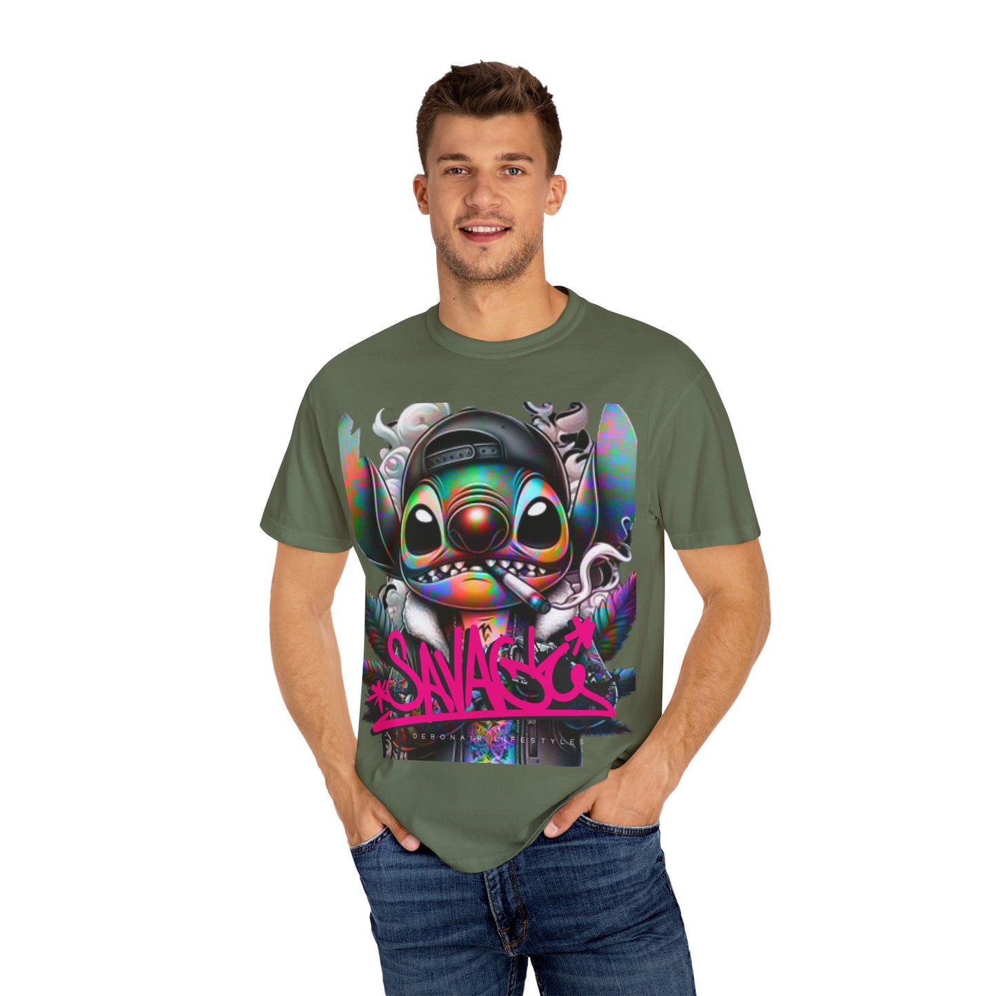 Savage Vibe Unisex Garment-Dyed T-Shirt, Streetwear, Graphic Tee, Cool Casual Wear, Unique Gift, Art-Inspired Fashion