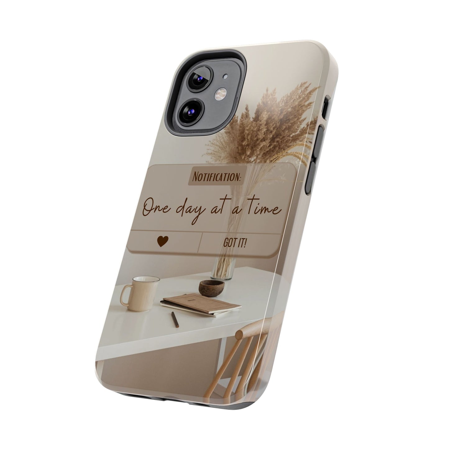 Motivational Tough Phone Cases - One Day at a Time, Durable Cases for Daily Inspiration, Gift for Students and Professionals