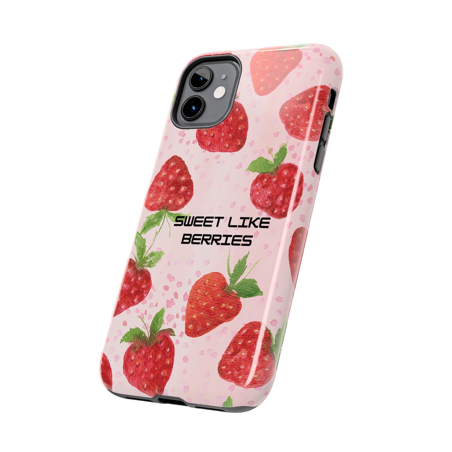 Sweet Like Berries Phone Case, Cute Tough Phone Cases, Berry Pattern Phone Cover, Berry Aesthetic Accessories, Gift for Berry Lovers