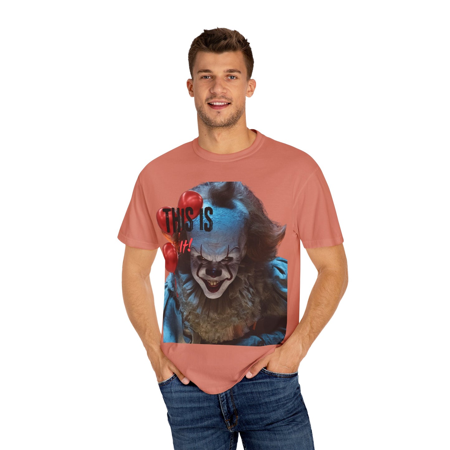 Creepy Clown Graphic Tee - Perfect for Halloween, Horror Movie Lovers, Unisex Gift, Casual Wear, Spooky Events