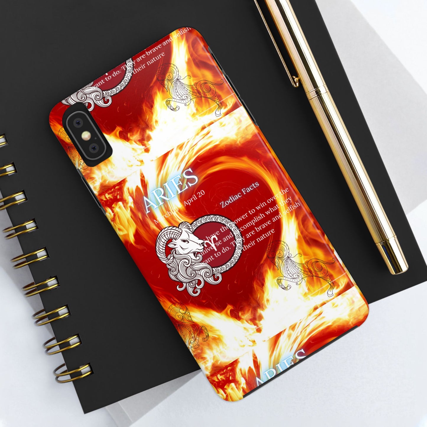Aries Zodiac Phone Cases, Astrology, Bold Design, Gift for Her, Unique, Durable Cellphone Cover