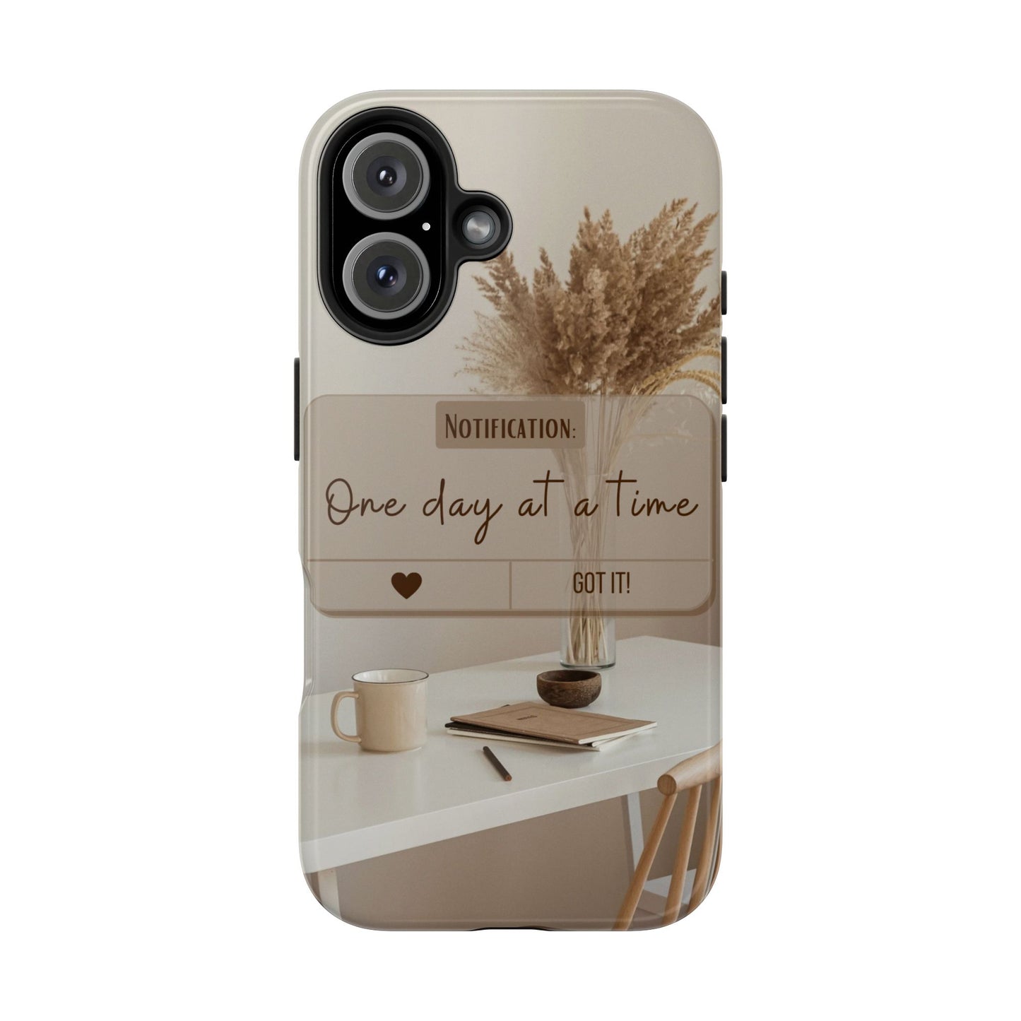 Motivational Tough Phone Cases - One Day at a Time, Durable Cases for Daily Inspiration, Gift for Students and Professionals