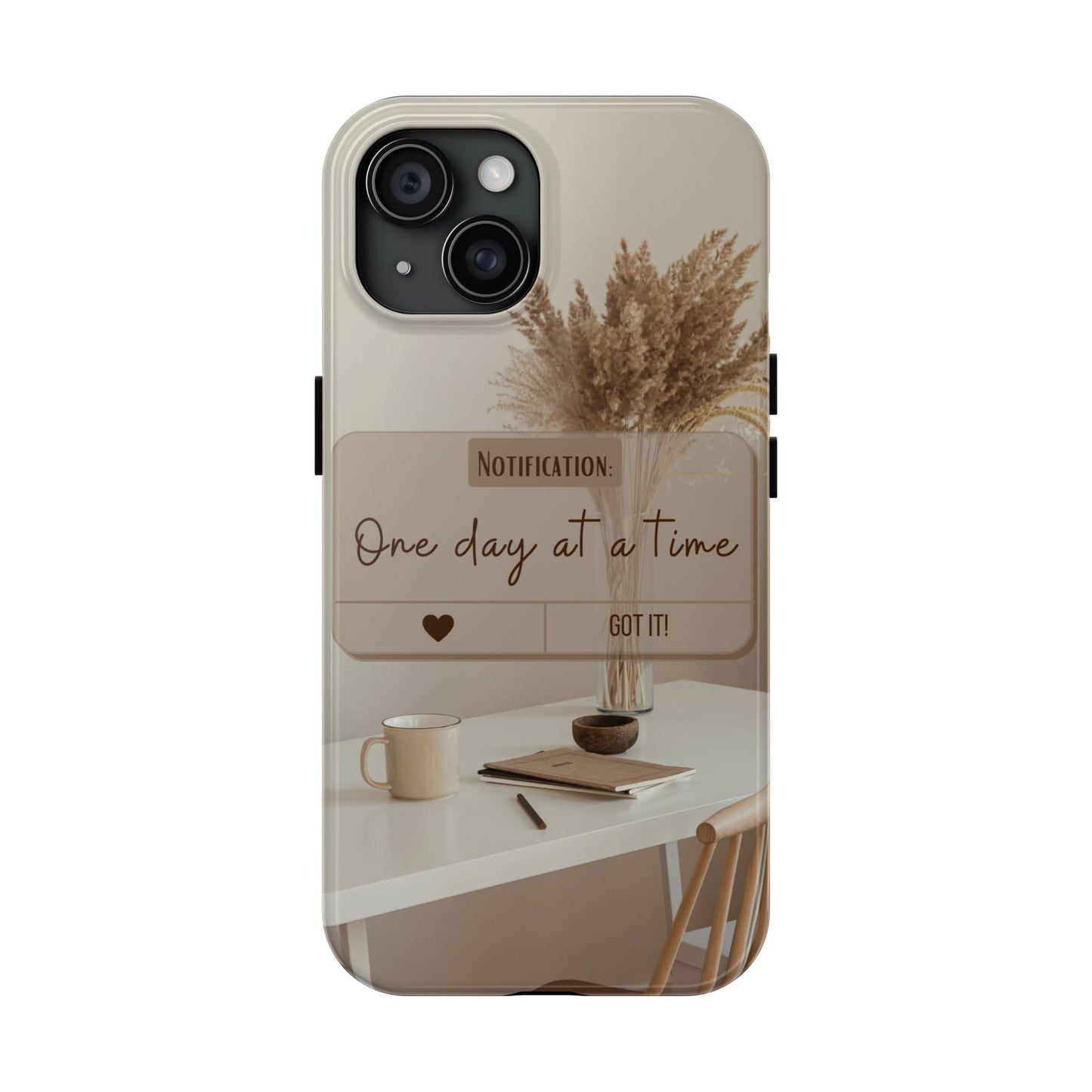 Motivational Tough Phone Cases - One Day at a Time, Durable Cases for Daily Inspiration, Gift for Students and Professionals
