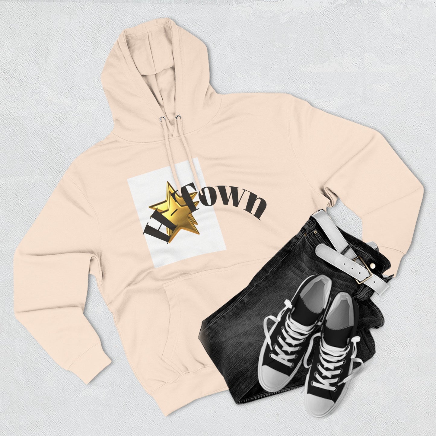 H-Town Fleece Hoodie, Cozy Sweatshirt for Urban Flair, Perfect for Casual Wear, Gifts for Friends, Street Style Essential, Unisex Hoodie