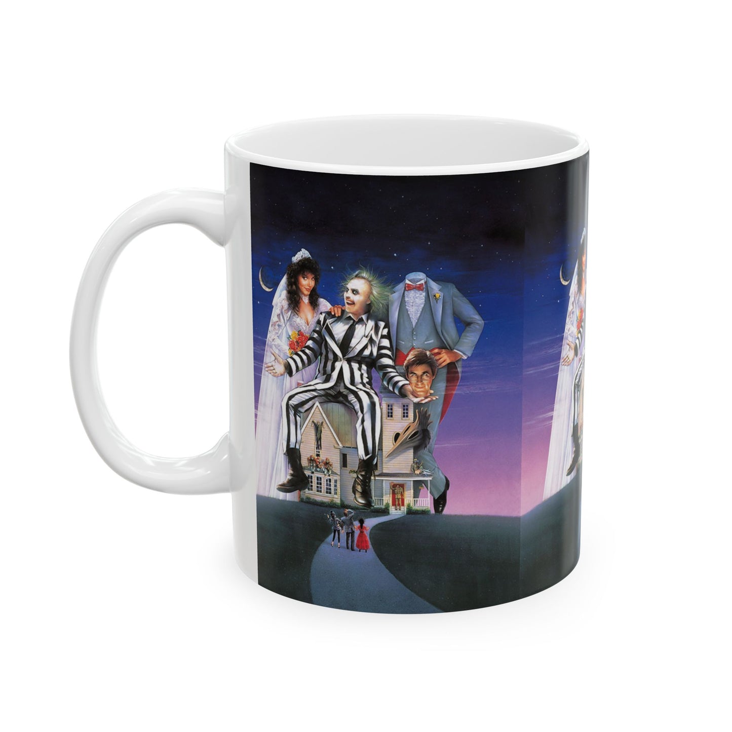 Beetlejuice-Themed Ceramic Mug, Halloween Coffee Cup, Gift for Movie Lovers, Fun Drinkware for Parties, 11oz or 15oz