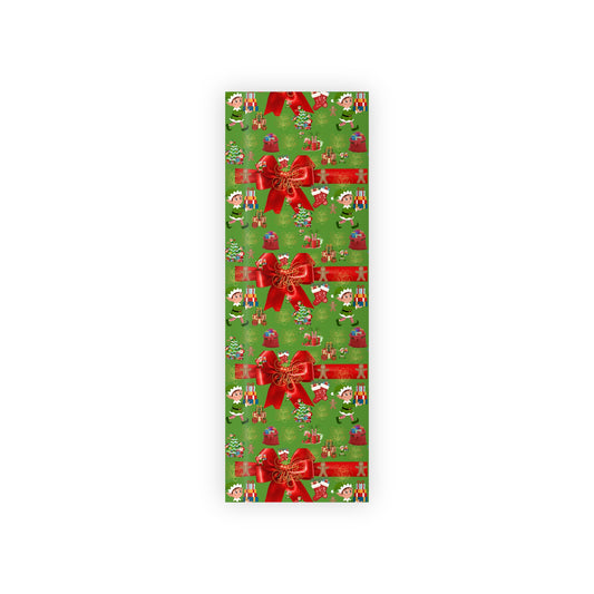 Christmas Elves Pattern Gift Wrapping Paper Roll | Holiday Wrap