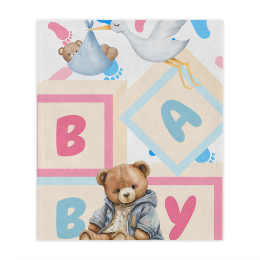 Baby Minky Blanket, Cozy Newborn Blanket, Cute Baby Shower Gift, Nursery Decor Blanket, Soft Plush Baby Blanket