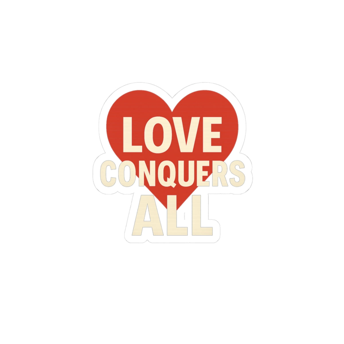 Love Conquer All Stickers, Romantic Decal, Valentine's Gift, Heart Symbol Art, Laptop Decoration