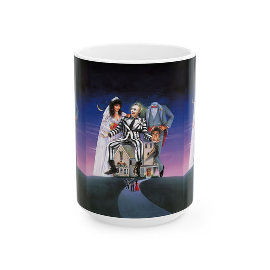 Beetlejuice-Themed Ceramic Mug, Halloween Coffee Cup, Gift for Movie Lovers, Fun Drinkware for Parties, 11oz or 15oz