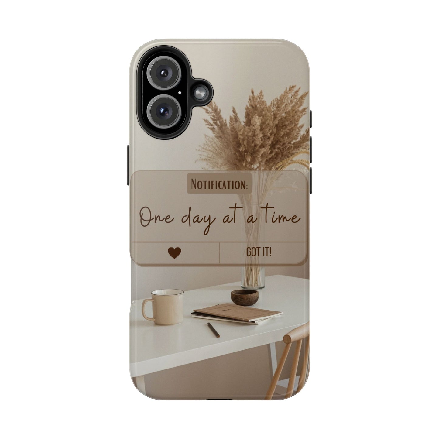 Motivational Tough Phone Cases - One Day at a Time, Durable Cases for Daily Inspiration, Gift for Students and Professionals