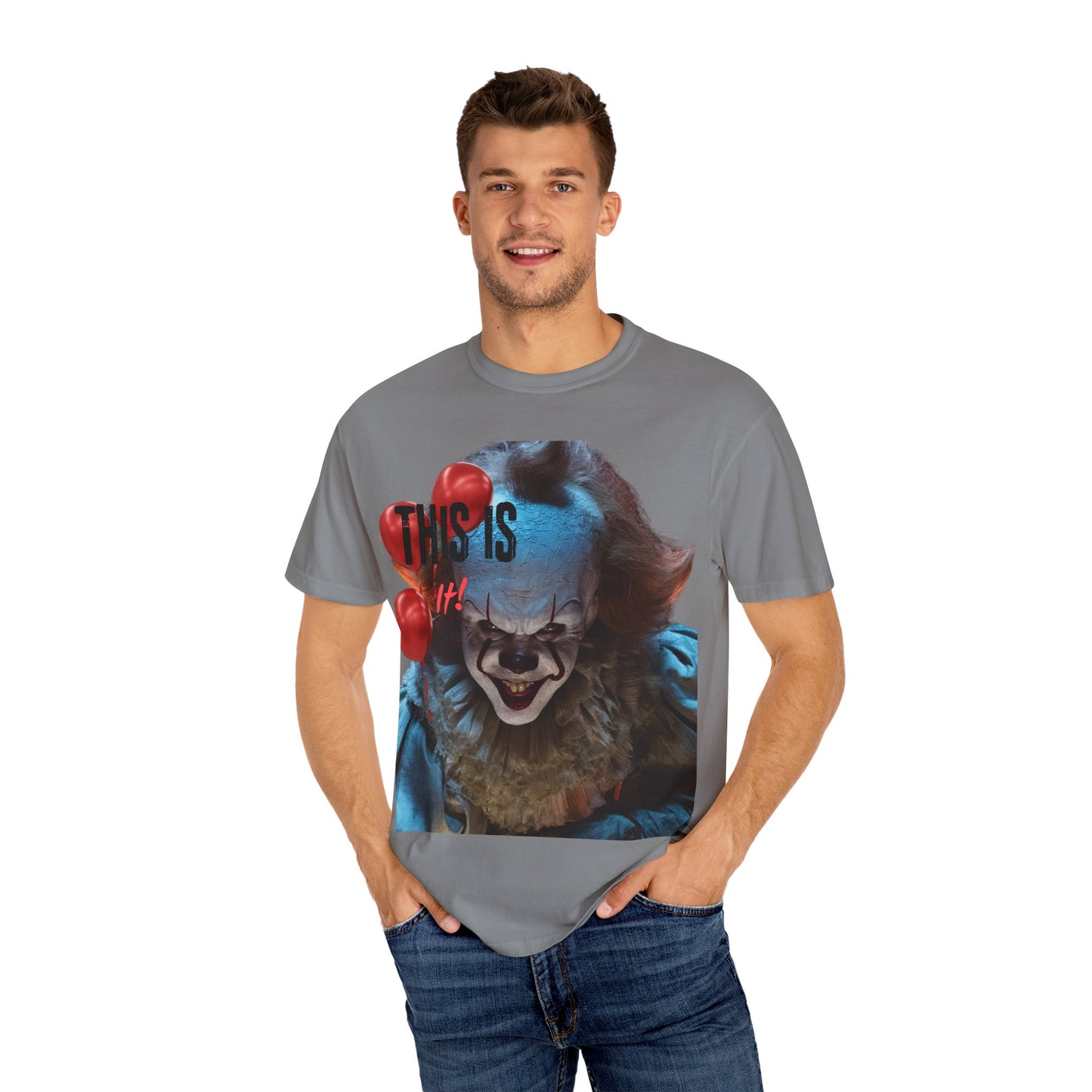 Creepy Clown Graphic Tee - Perfect for Halloween, Horror Movie Lovers, Unisex Gift, Casual Wear, Spooky Events