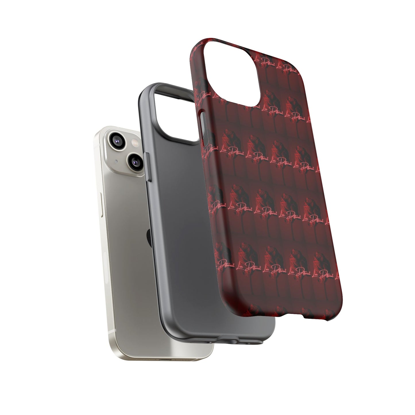 Red Patterned Phone Case | Tough Cases for Stylish Protection, Trendy Cell Cover, Unique Gifts for Tech Lovers, Modern Design