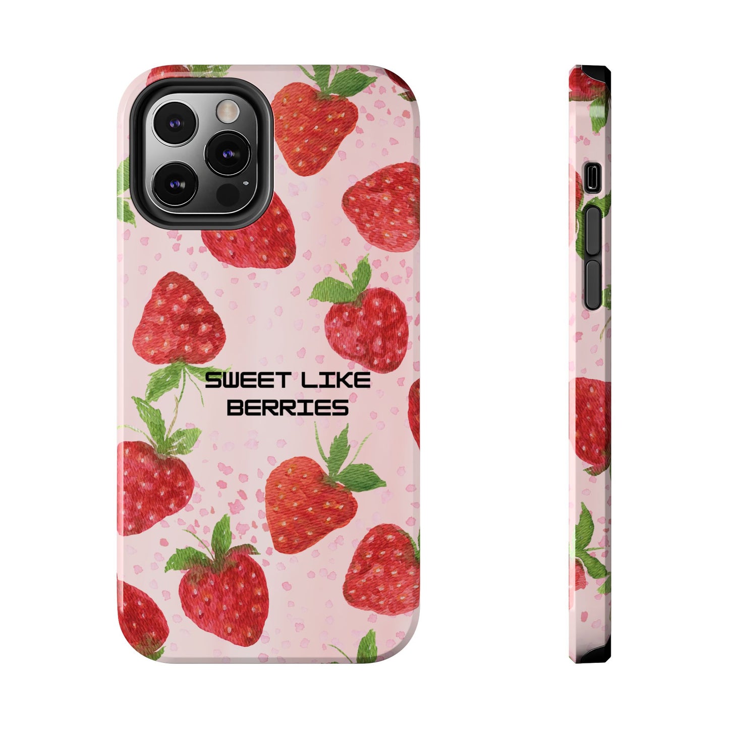 Sweet Like Berries Phone Case, Cute Tough Phone Cases, Berry Pattern Phone Cover, Berry Aesthetic Accessories, Gift for Berry Lovers
