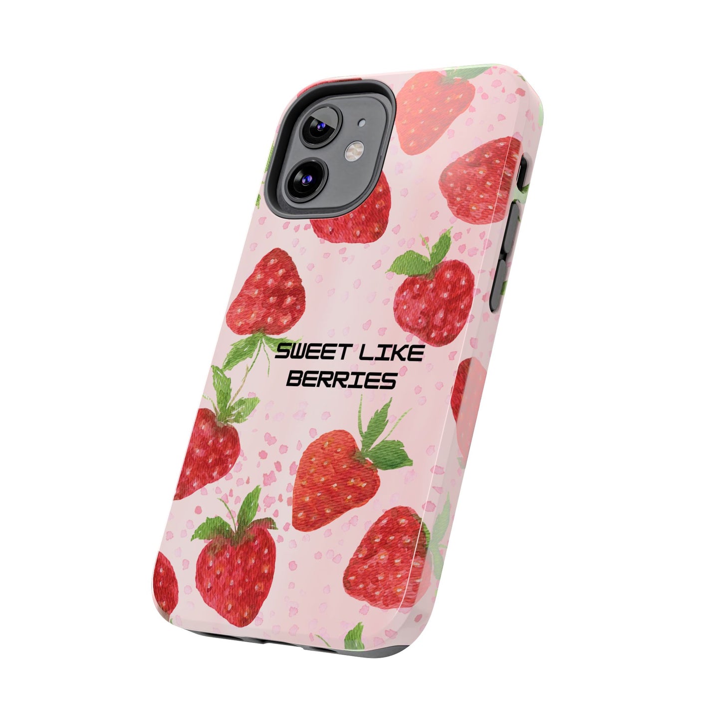 Sweet Like Berries Phone Case, Cute Tough Phone Cases, Berry Pattern Phone Cover, Berry Aesthetic Accessories, Gift for Berry Lovers