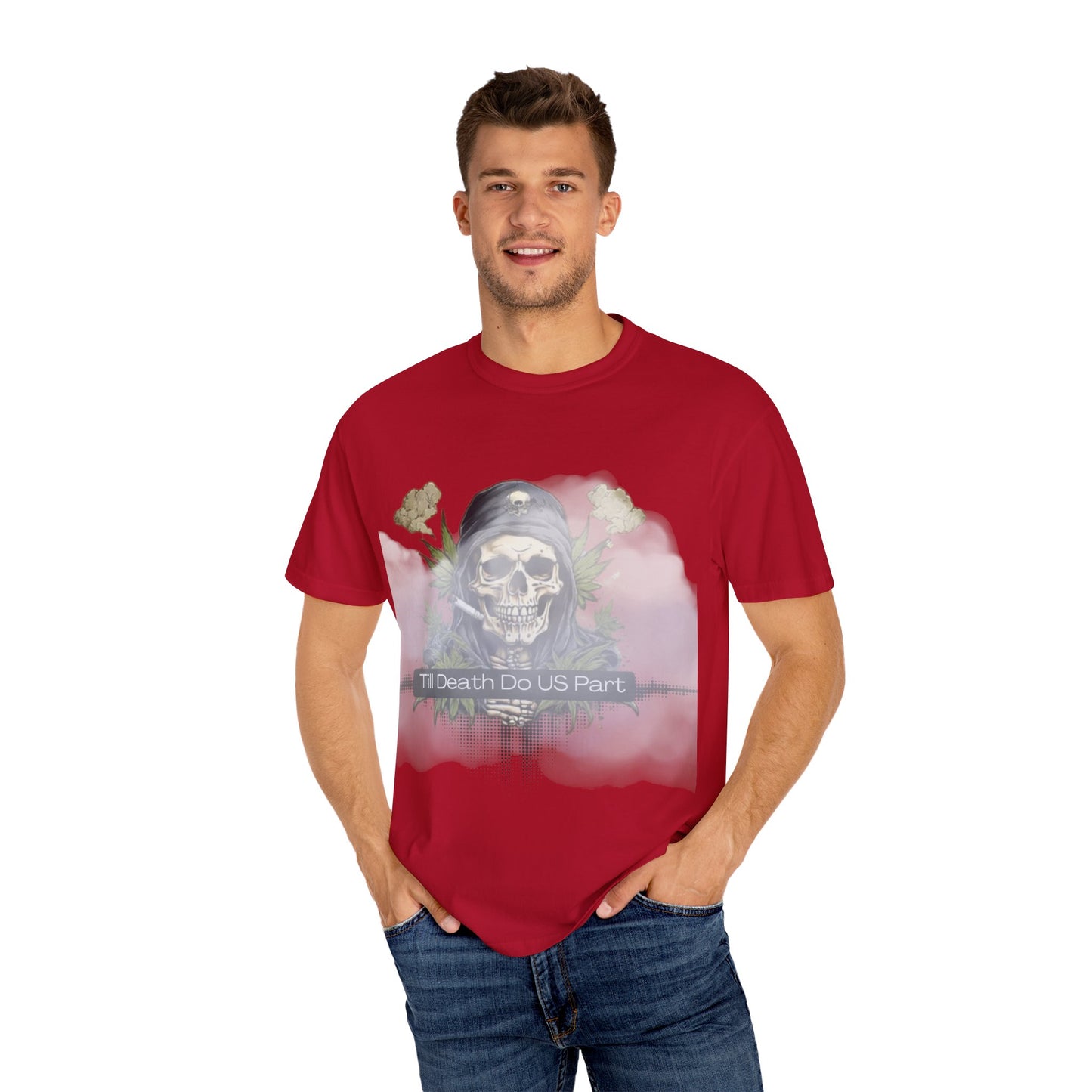 Unisex Garment-Dyed T-Shirt, "Till Death Do Us Part" Tee, Gothic Shirt, Casual Wear, Gift for Couples, Fashion Statement, Comfortable Tee