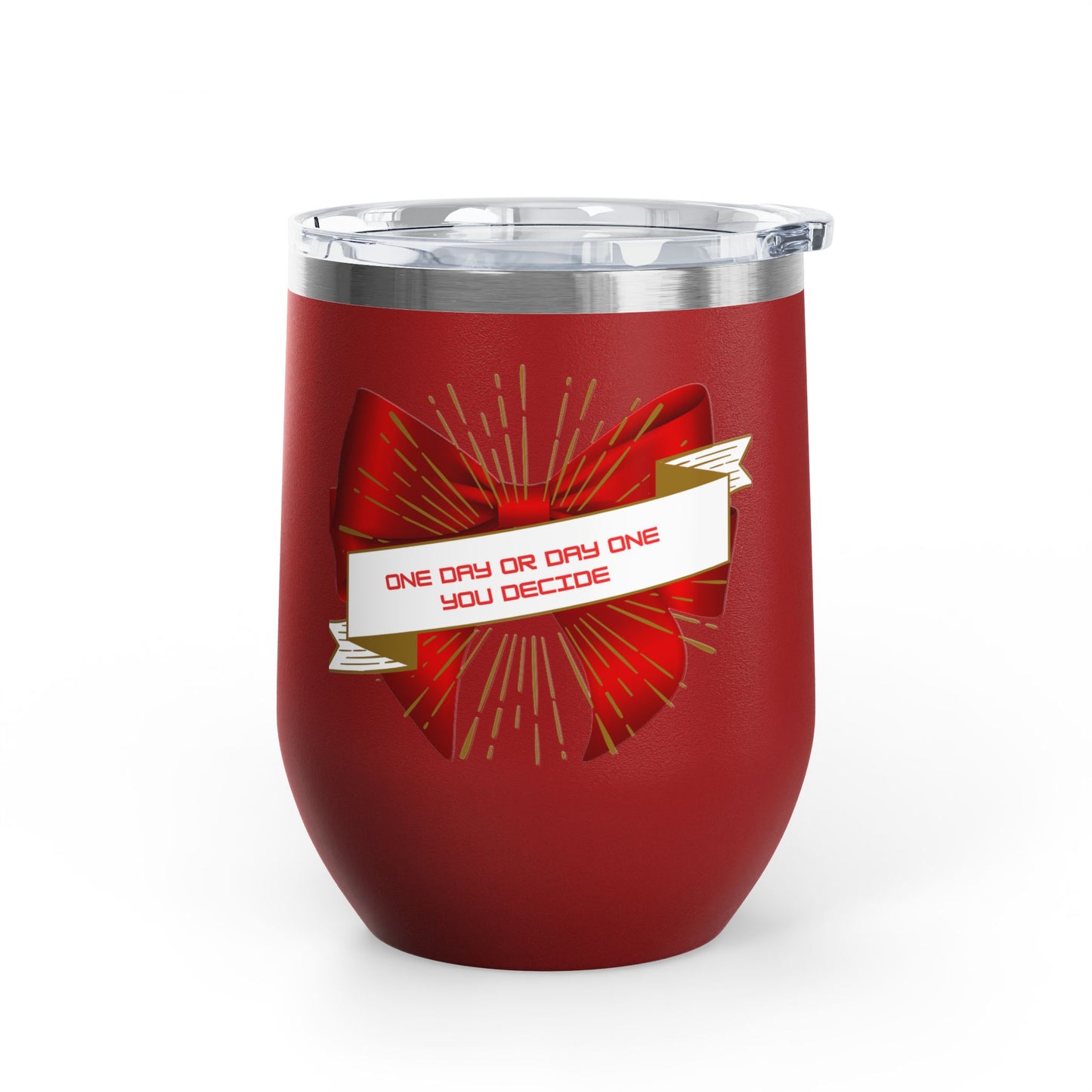Stylish Wine Tumbler, 12oz - Perfect Gift for Wine Lovers, Celebrations, Birthday, Parties, Stylish Drinkware, One Day or Day One