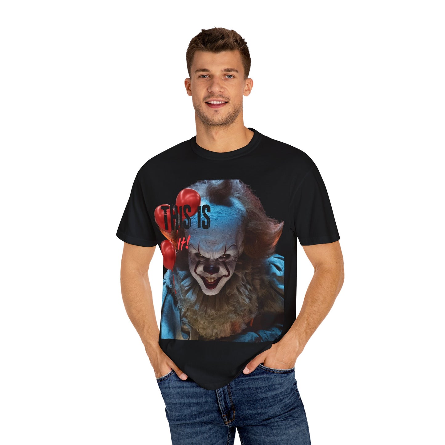 Creepy Clown Graphic Tee - Perfect for Halloween, Horror Movie Lovers, Unisex Gift, Casual Wear, Spooky Events