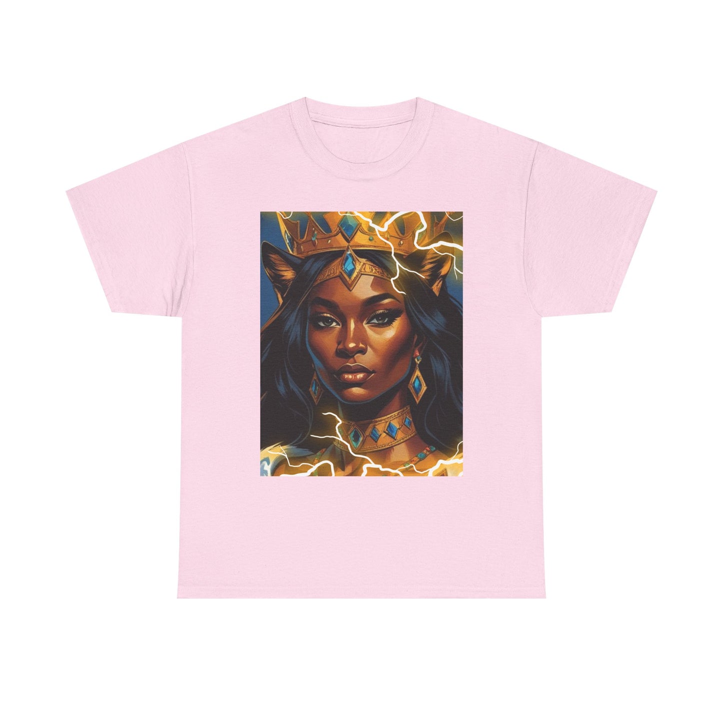 Empowered Queen Graphic Tee, Unisex Heavy Cotton Tee, Bold Women's Apparel, Unique Gift Idea, Art-Inspired T-Shirt, Everyday Wear