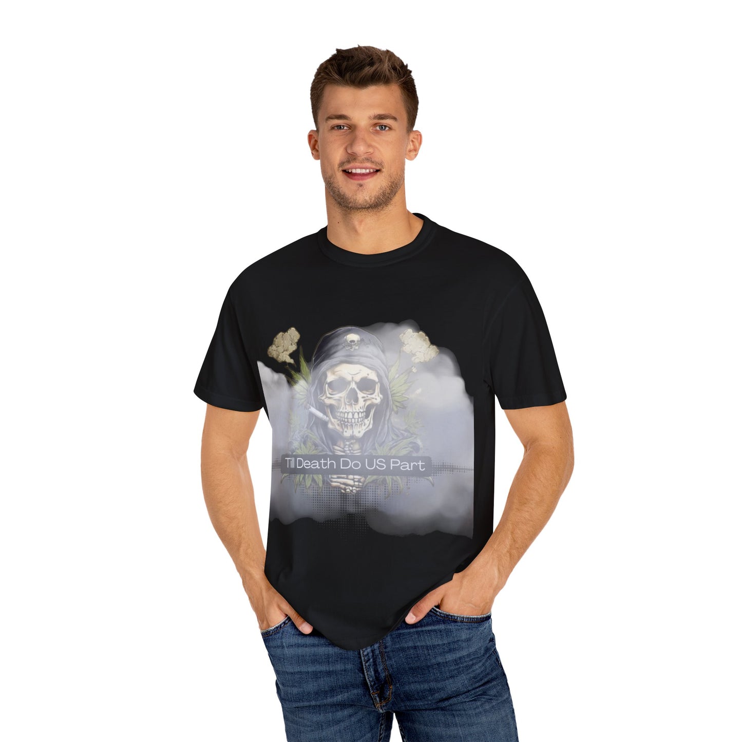 Unisex Garment-Dyed T-Shirt, "Till Death Do Us Part" Tee, Gothic Shirt, Casual Wear, Gift for Couples, Fashion Statement, Comfortable Tee
