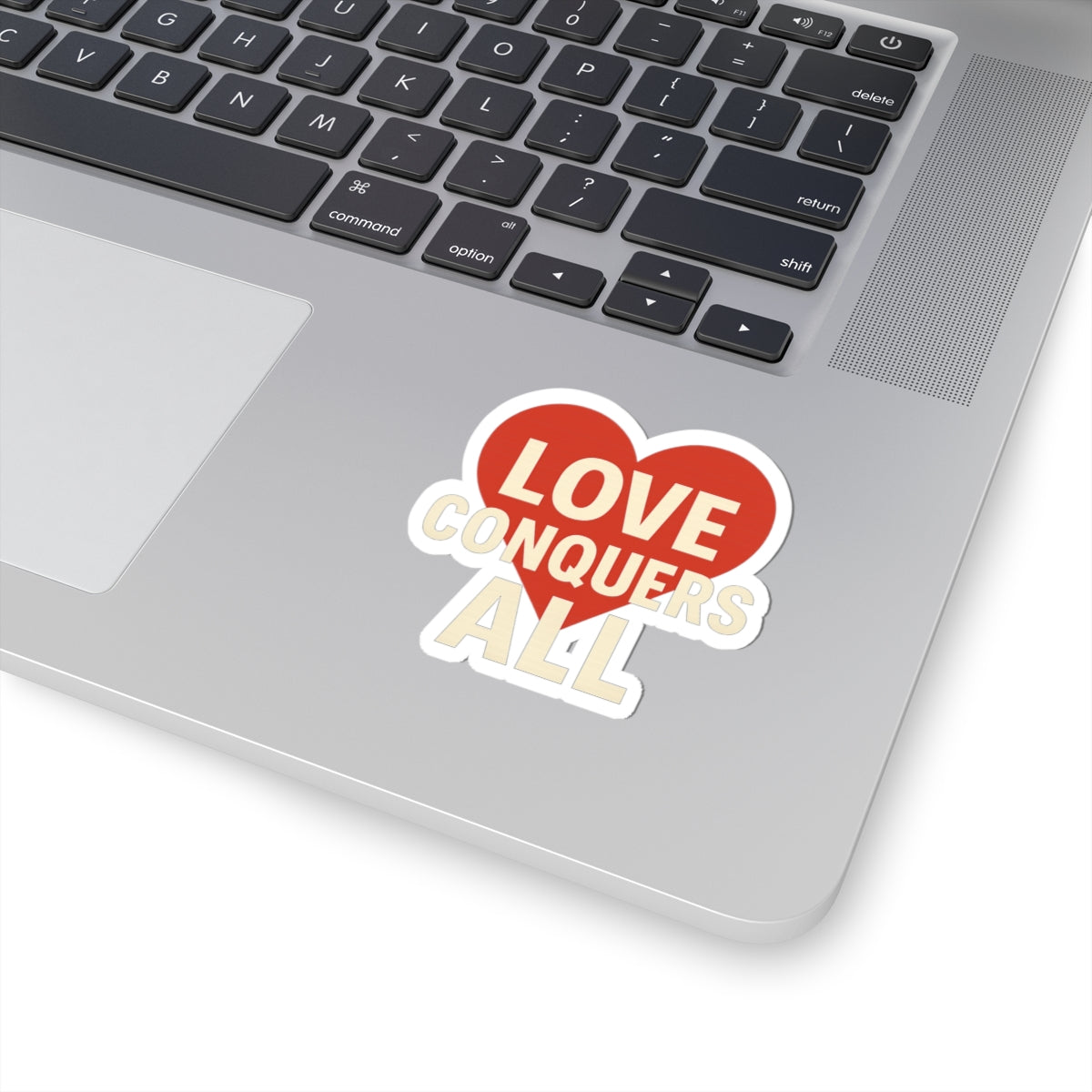 Love Conquer All Stickers, Romantic Decal, Valentine's Gift, Heart Symbol Art, Laptop Decoration