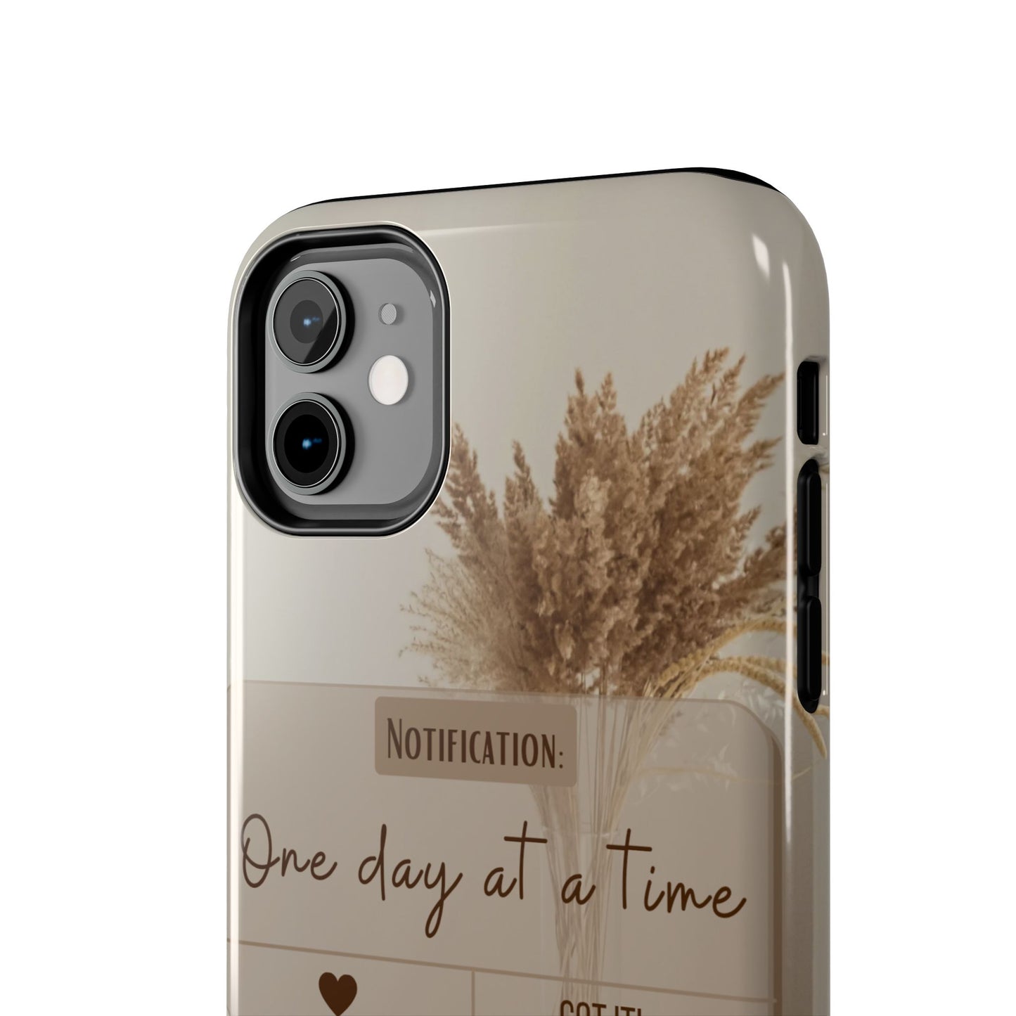 Motivational Tough Phone Cases - One Day at a Time, Durable Cases for Daily Inspiration, Gift for Students and Professionals
