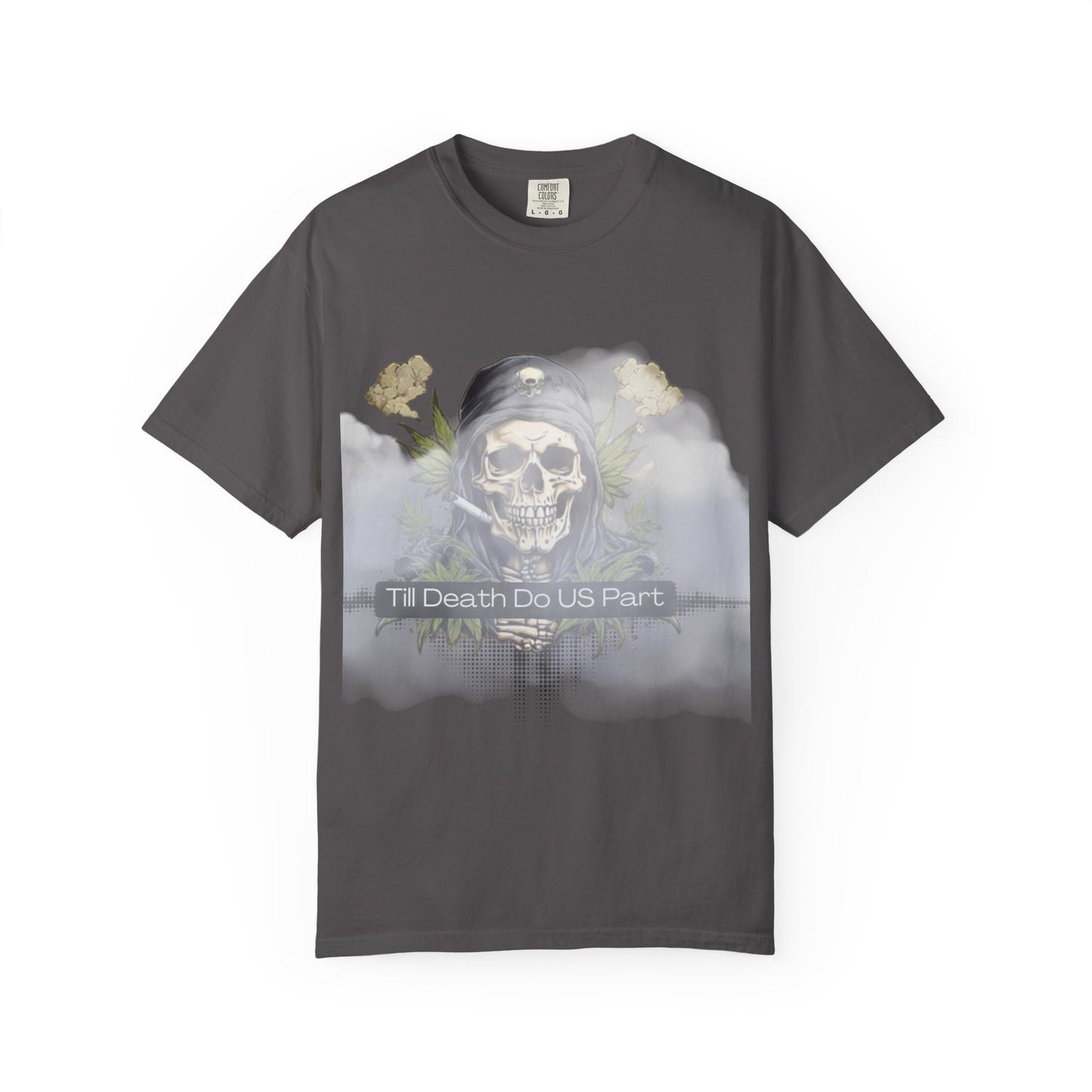 Unisex Garment-Dyed T-Shirt, "Till Death Do Us Part" Tee, Gothic Shirt, Casual Wear, Gift for Couples, Fashion Statement, Comfortable Tee