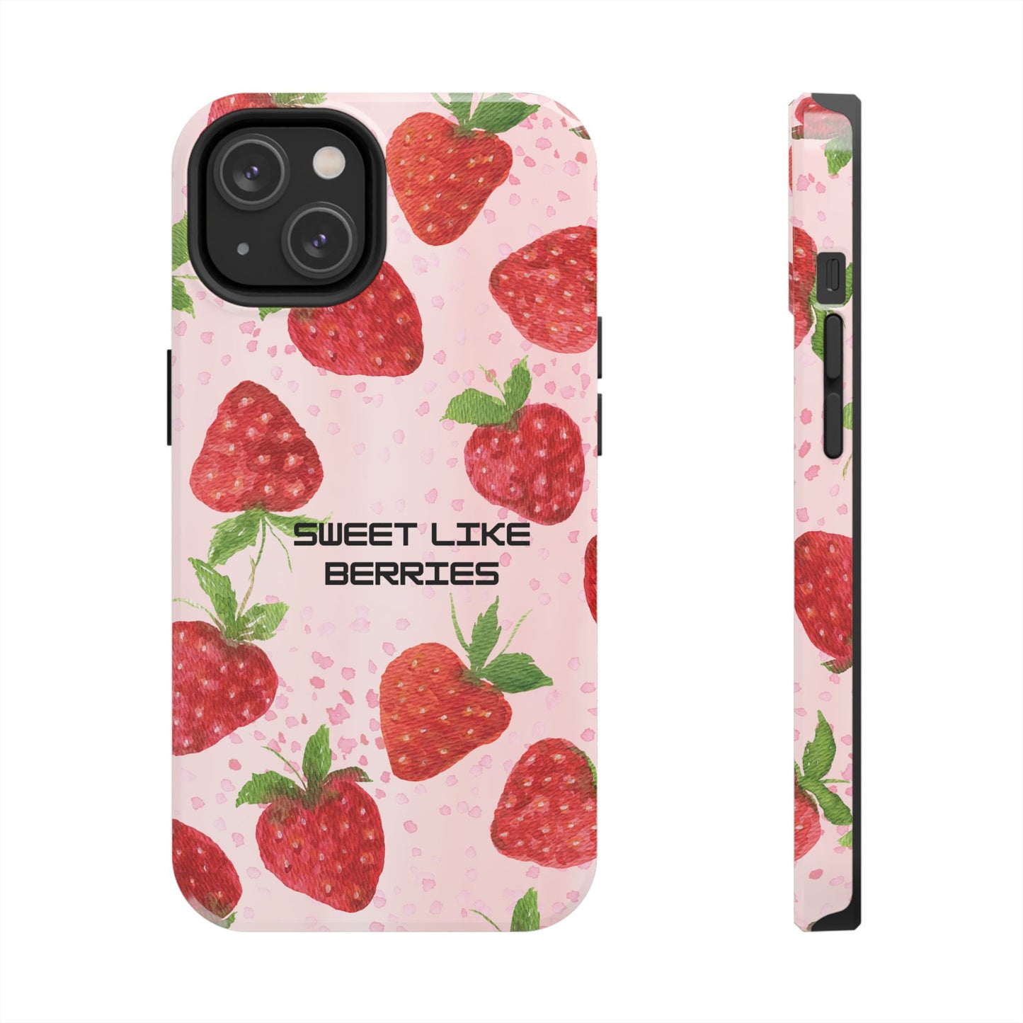 Sweet Like Berries Phone Case, Cute Tough Phone Cases, Berry Pattern Phone Cover, Berry Aesthetic Accessories, Gift for Berry Lovers