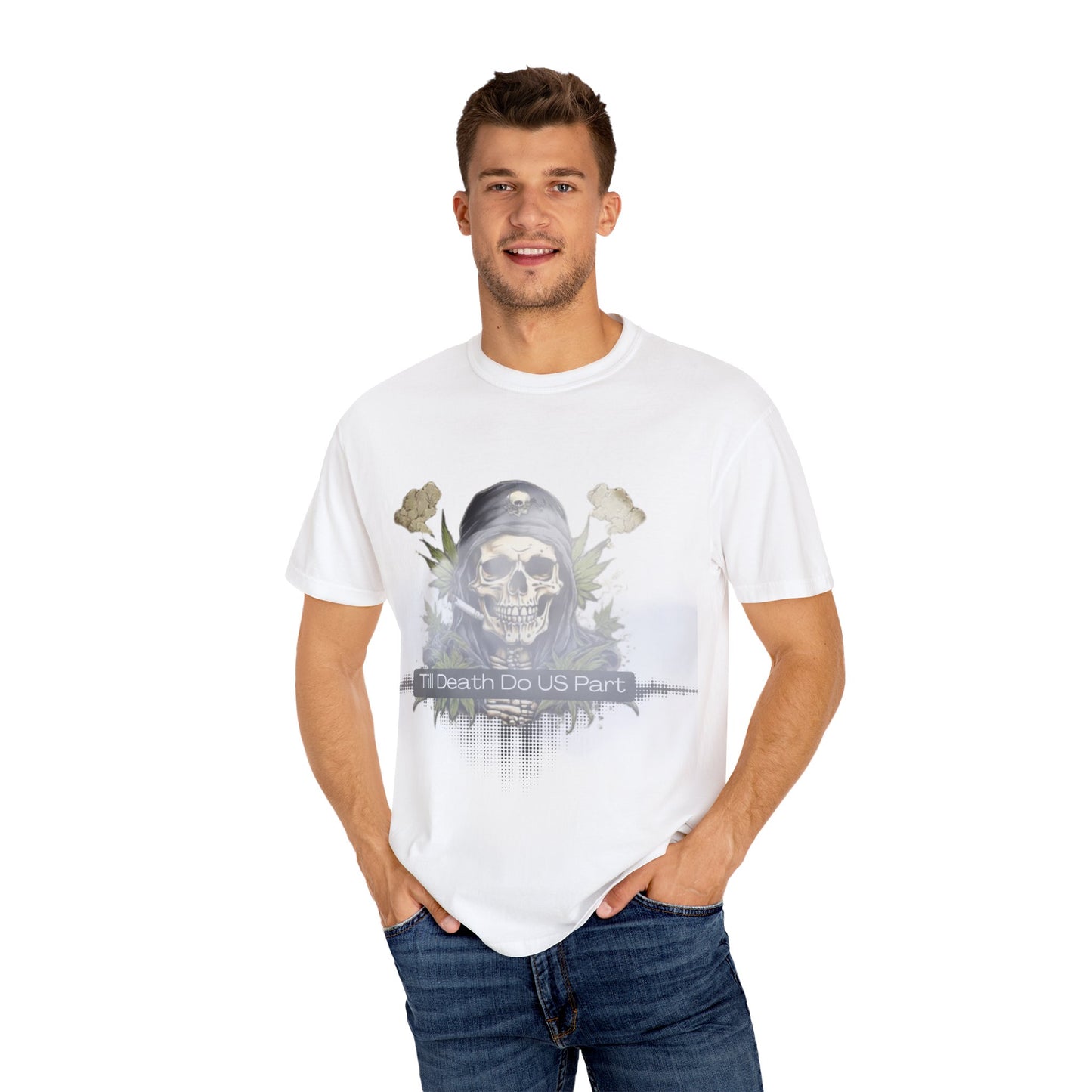 Unisex Garment-Dyed T-Shirt, "Till Death Do Us Part" Tee, Gothic Shirt, Casual Wear, Gift for Couples, Fashion Statement, Comfortable Tee