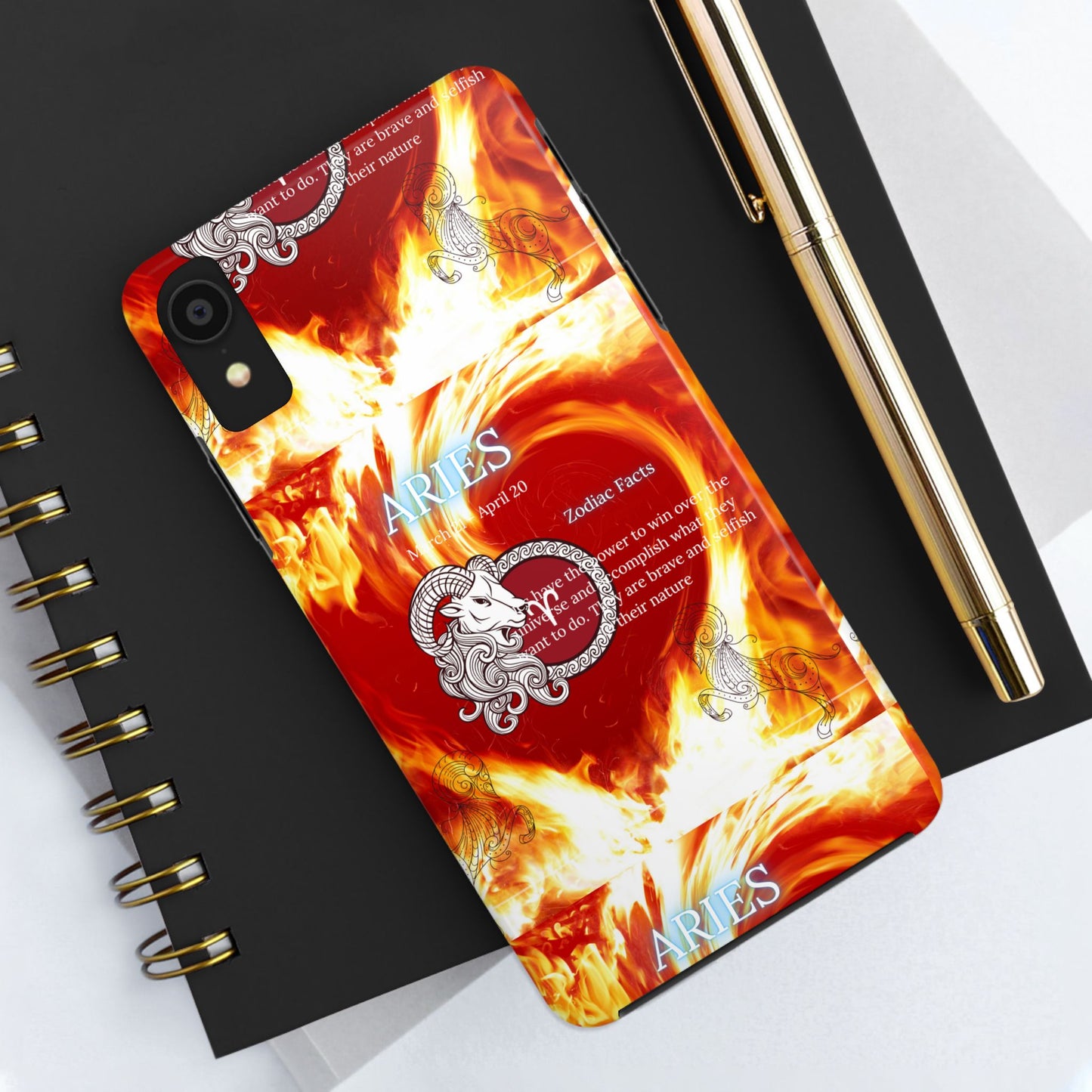 Aries Zodiac Phone Cases, Astrology, Bold Design, Gift for Her, Unique, Durable Cellphone Cover