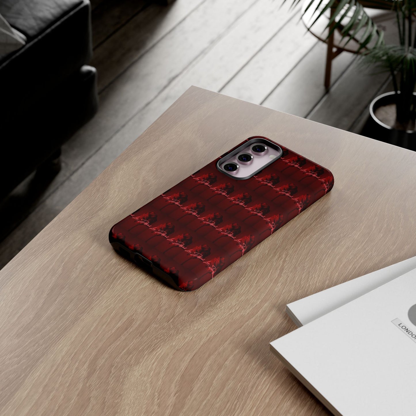 Red Patterned Phone Case | Tough Cases for Stylish Protection, Trendy Cell Cover, Unique Gifts for Tech Lovers, Modern Design