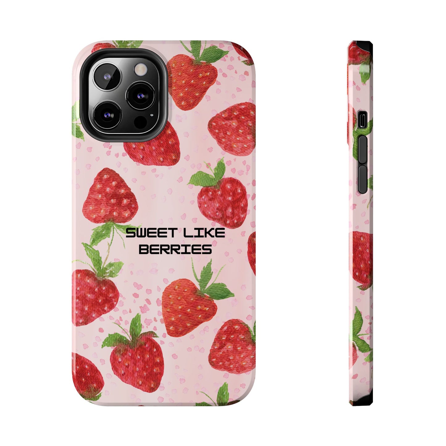Sweet Like Berries Phone Case, Cute Tough Phone Cases, Berry Pattern Phone Cover, Berry Aesthetic Accessories, Gift for Berry Lovers