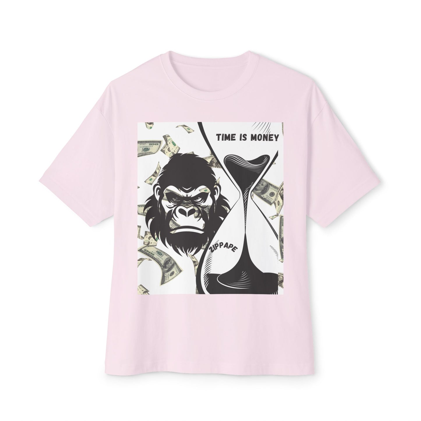 Trendy Gorilla Graphic Tee, Unisex Boxy Shirt for Casual Style, Time is Money Tee, Perfect Gift for Friends, Statement Streetwear