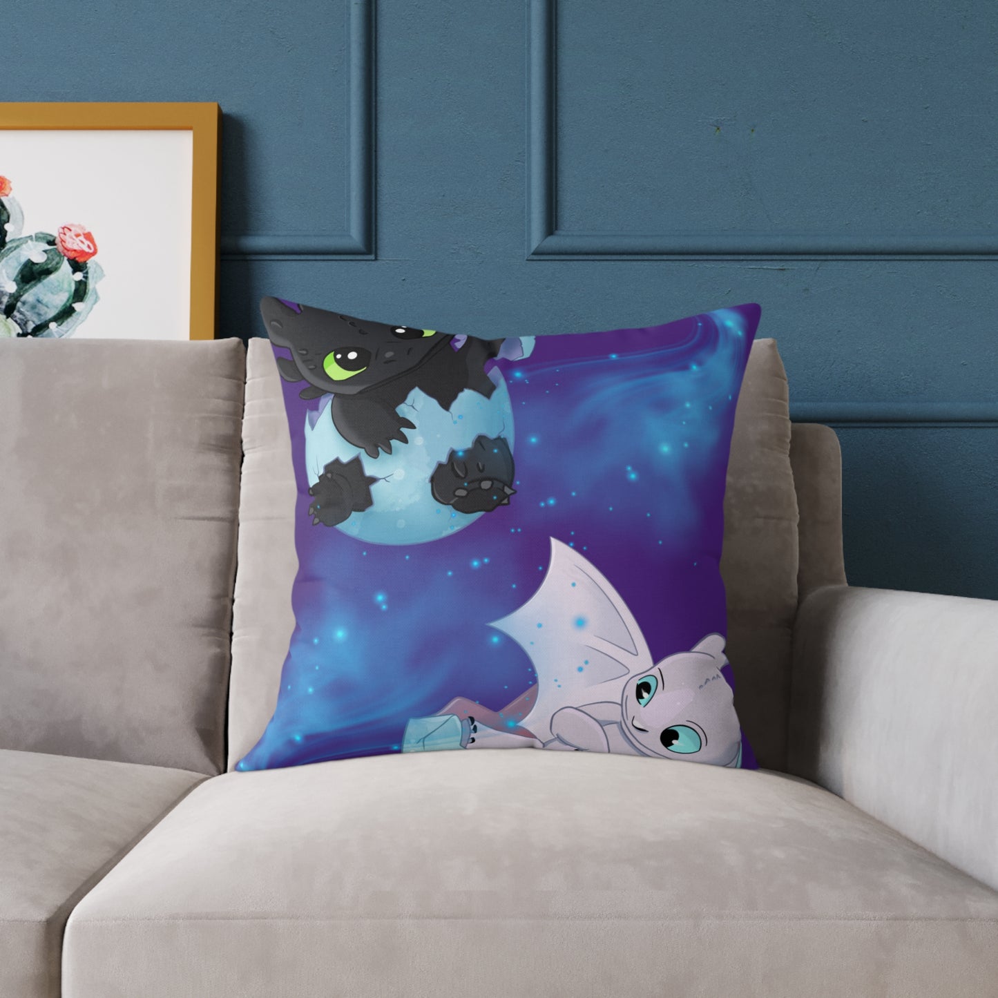 Cute Dragon Themed Decorative Pillow, Kids Room Decor, Fantasy Home Accent, Cozy Throw Pillow, Gift for Dragon Lovers and Fans