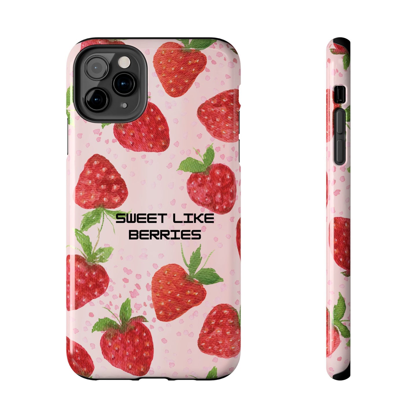 Sweet Like Berries Phone Case, Cute Tough Phone Cases, Berry Pattern Phone Cover, Berry Aesthetic Accessories, Gift for Berry Lovers